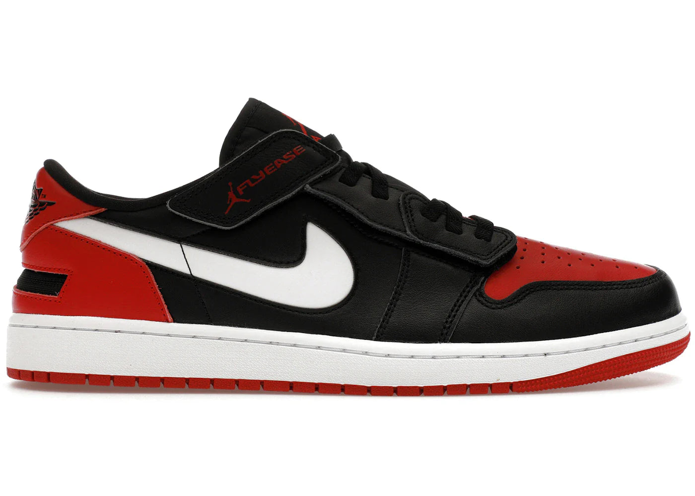 Jordan 1 Low FlyEase Black White Gym Red