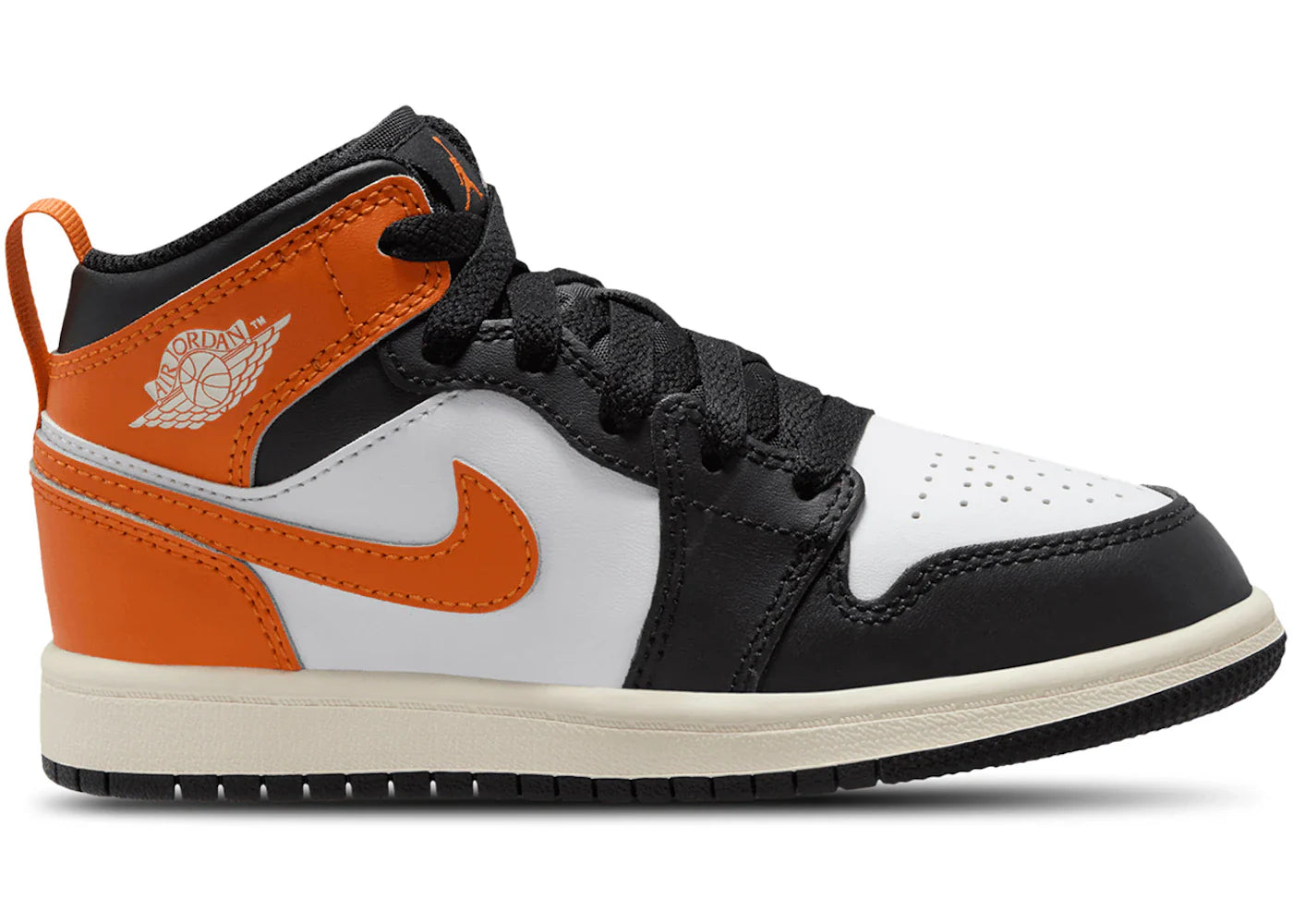 Jordan 1 Mid Black Toe Starfish (PS)