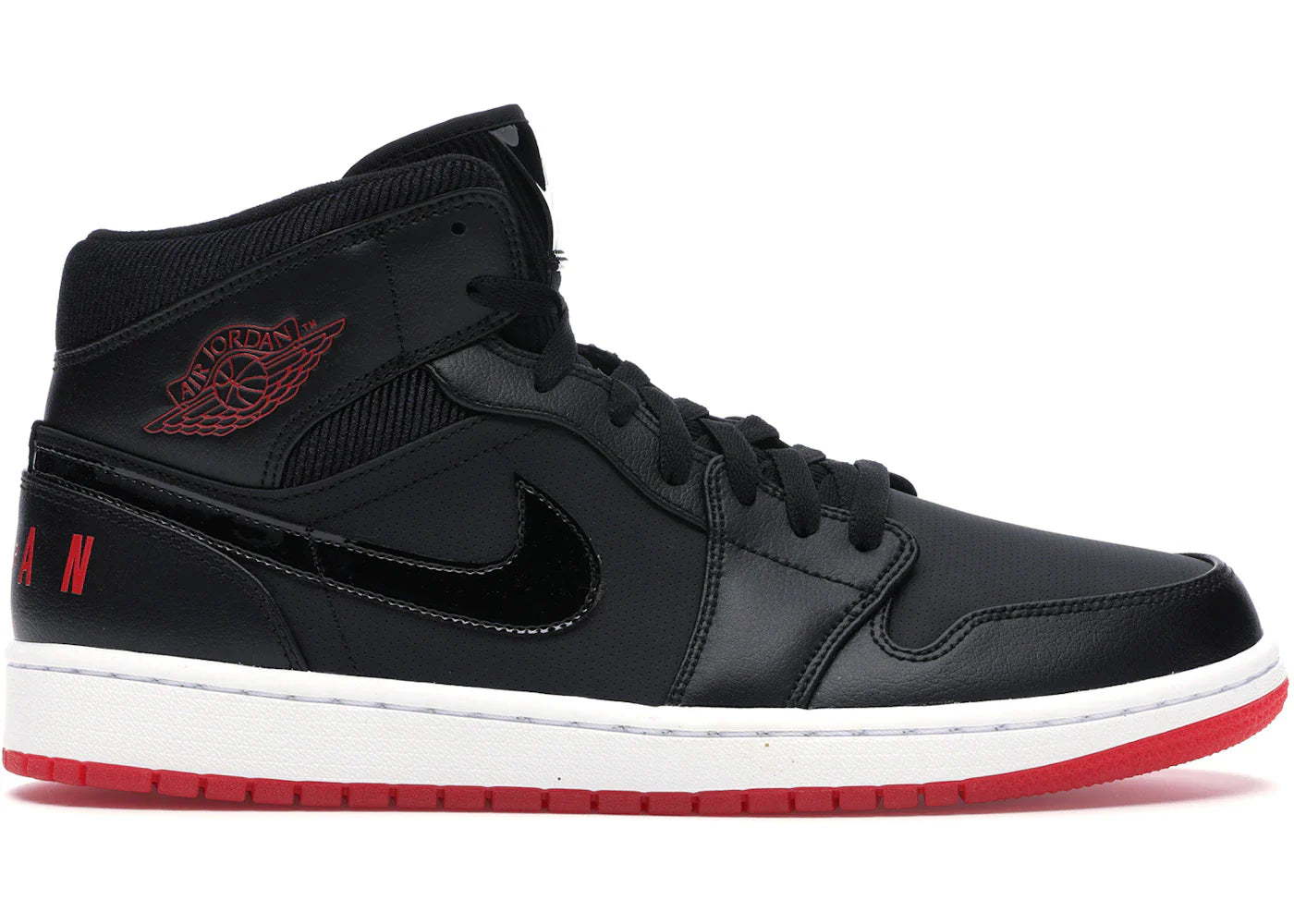 Jordan 1 Mid Black University Red