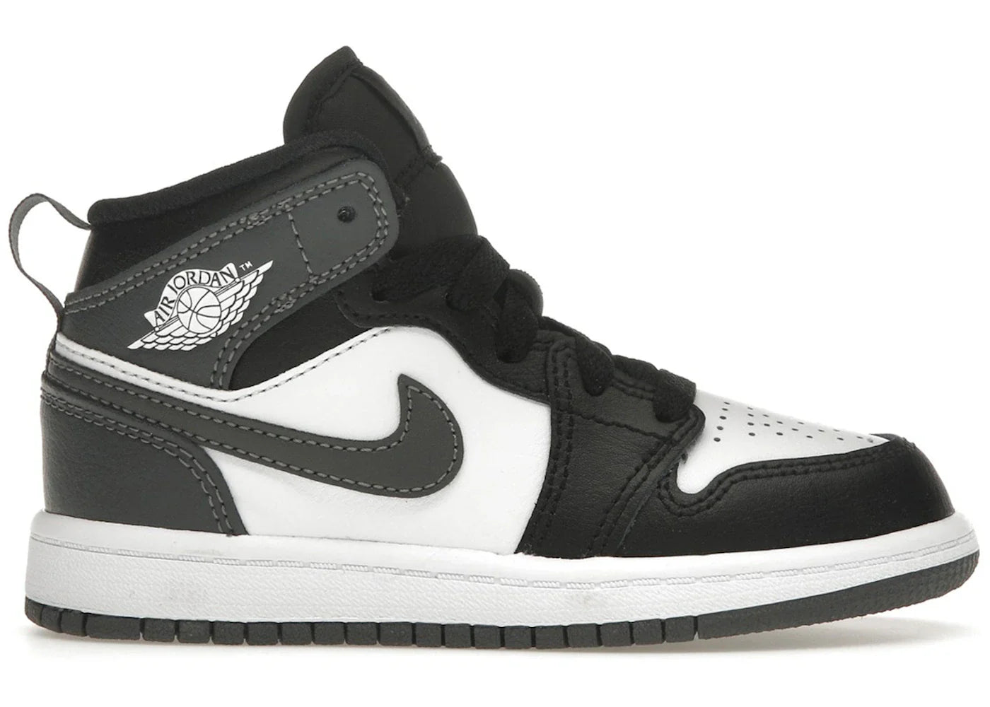 Jordan 1 Mid Black White Iron Grey (PS)