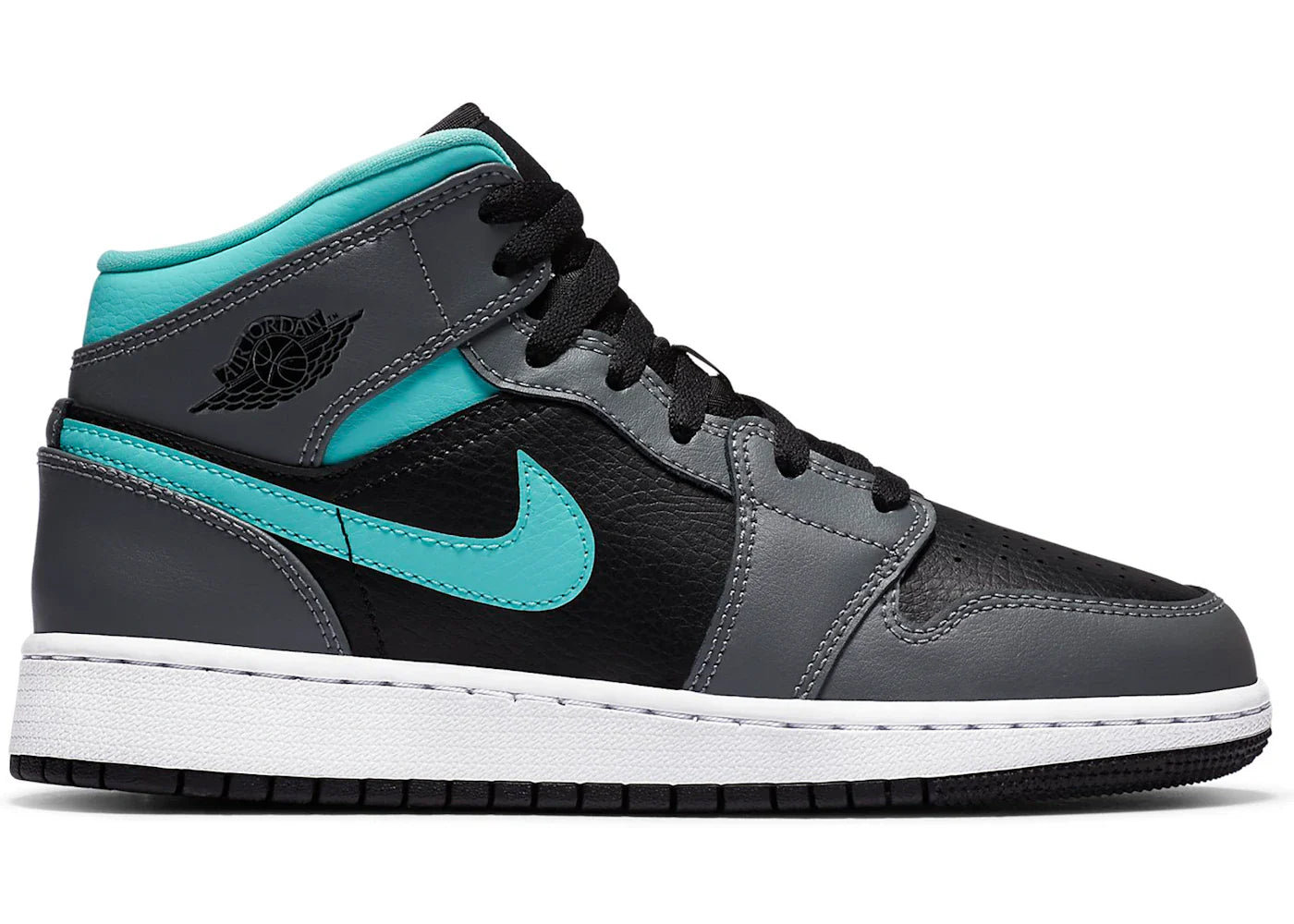 Jordan 1 Mid Grey Aqua (GS)