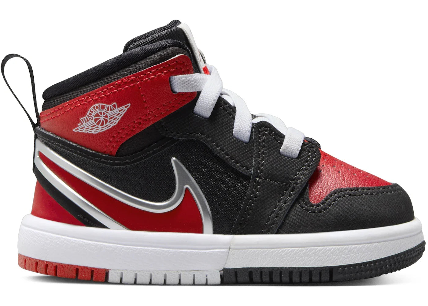 Jordan 1 Mid RM EasyOn Black White University Red (TD)