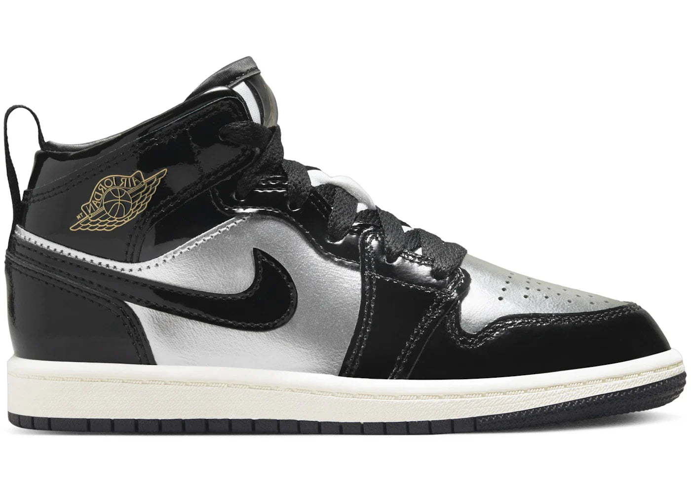 Jordan 1 Mid SE Black Metallic Silver Sail Metallic Gold (PS)