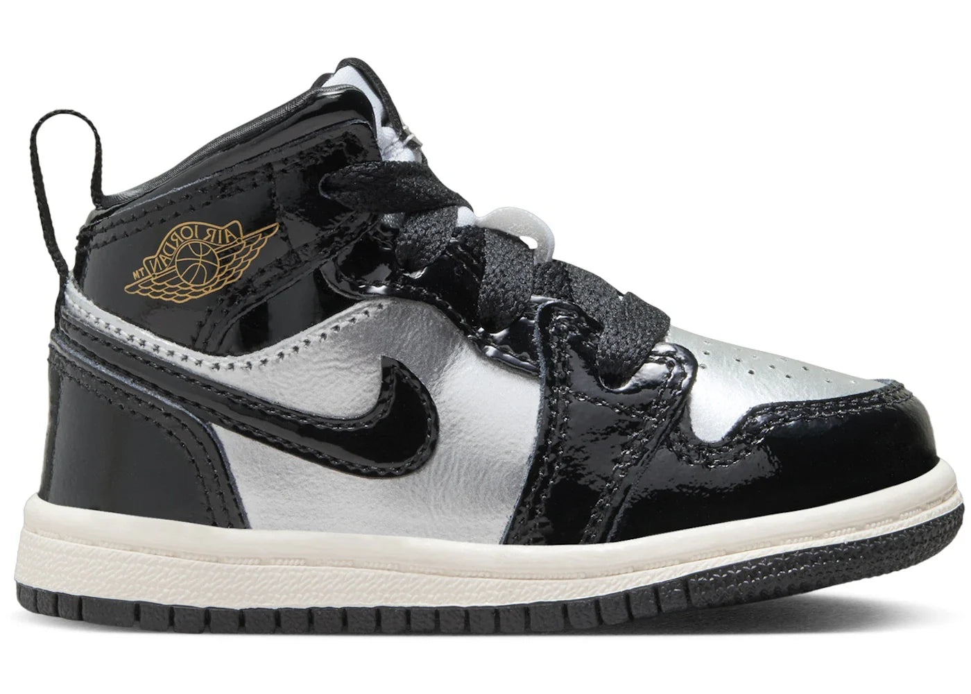 Jordan 1 Mid SE Black Metallic Silver Sail Metallic Gold (TD)