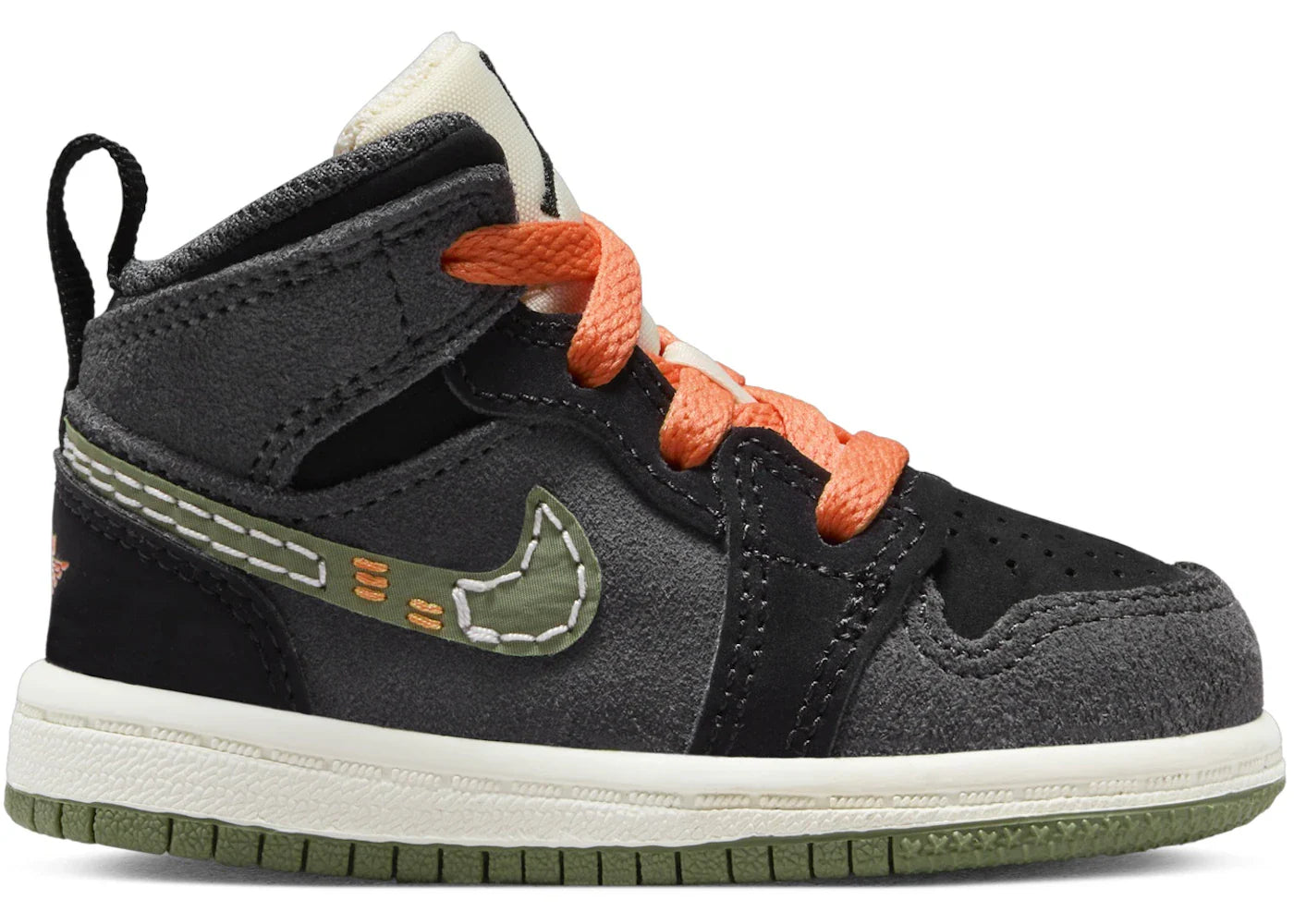 Jordan 1 Mid SE Craft Anthracite Black Bright Mandarin Sky J Light Olive (TD)