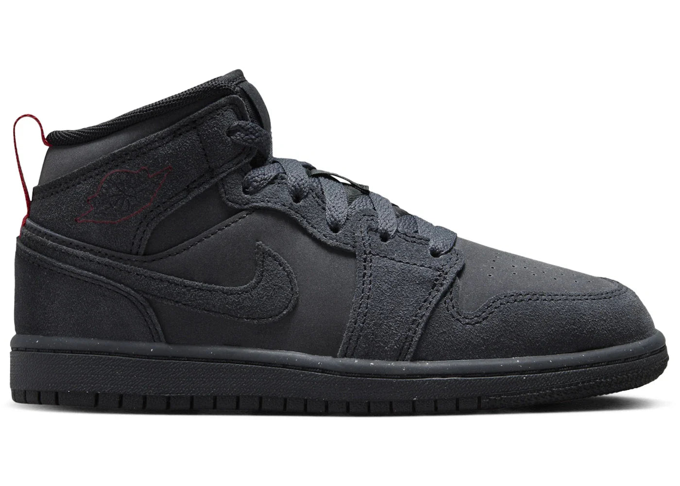 Jordan 1 Mid SE Craft Dark Smoke Grey Varsity Red Black (PS)