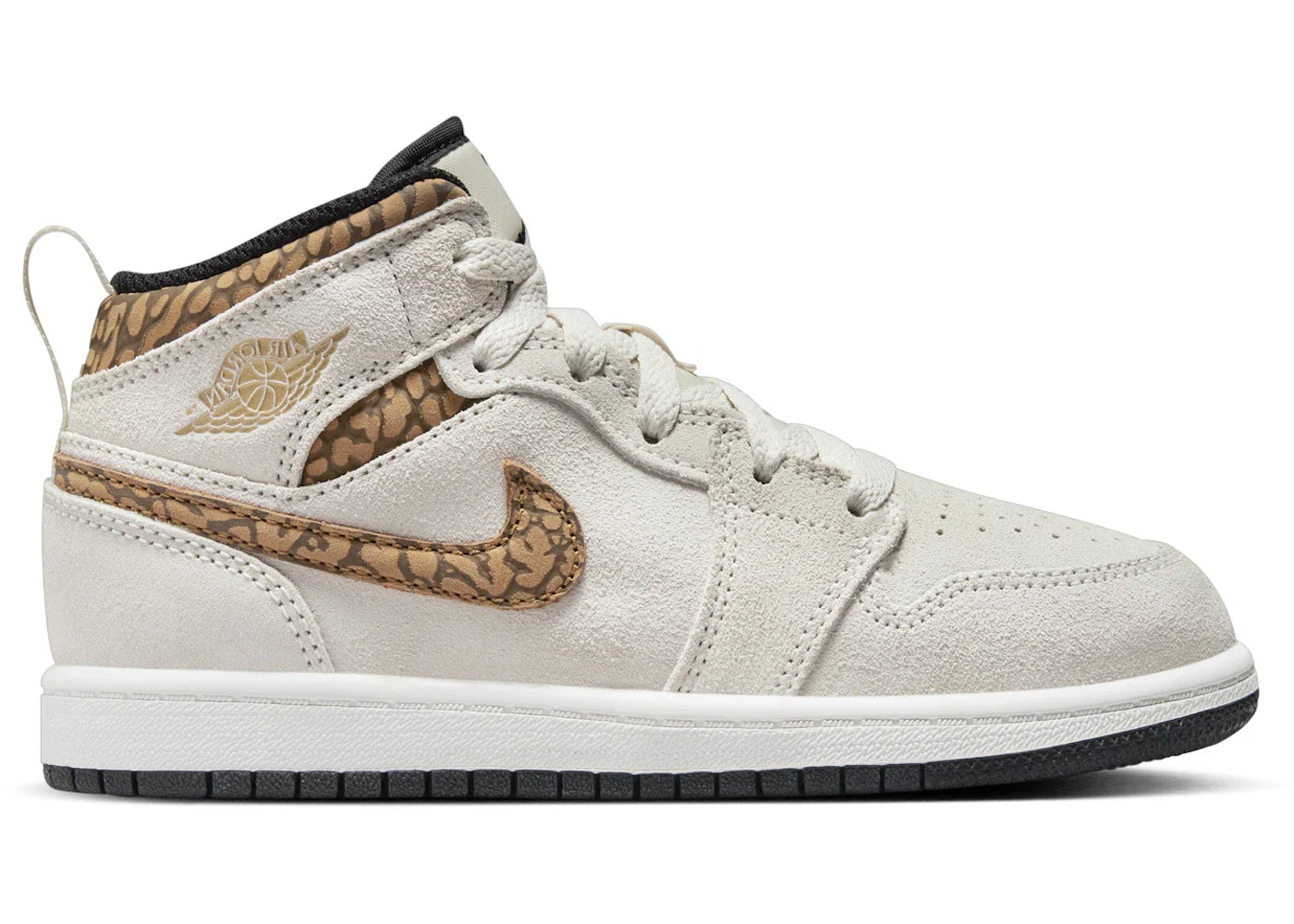 Jordan 1 Mid SE Light Orewood Brown White Light British Tan Metallic Gold (PS)