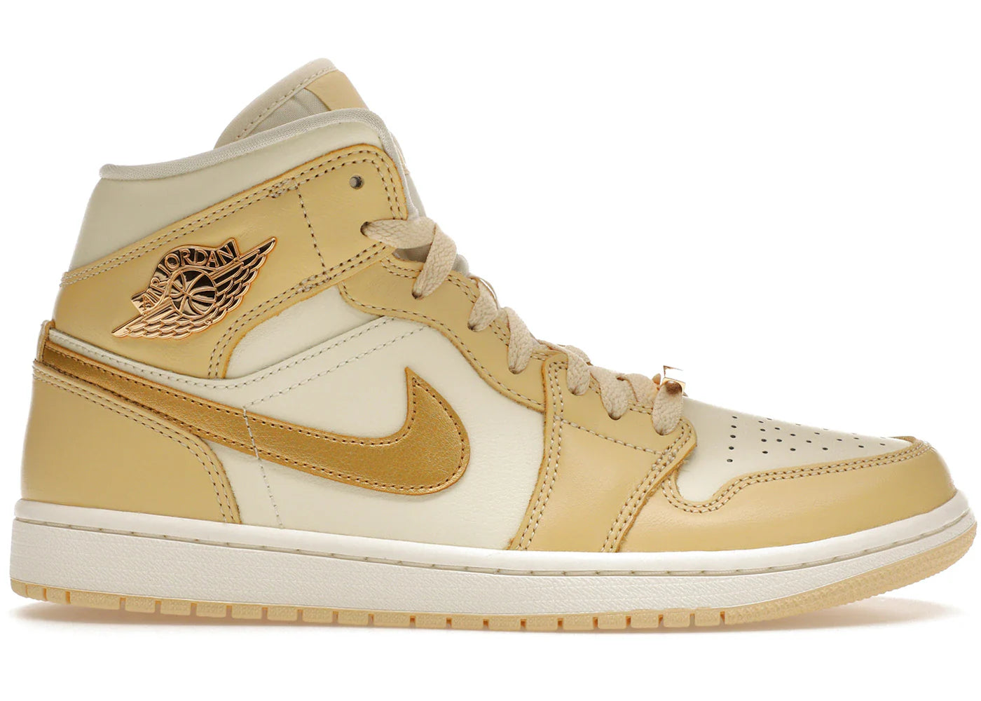 Jordan 1 Mid SE Pale Vanilla Metallic Gold (Women's)