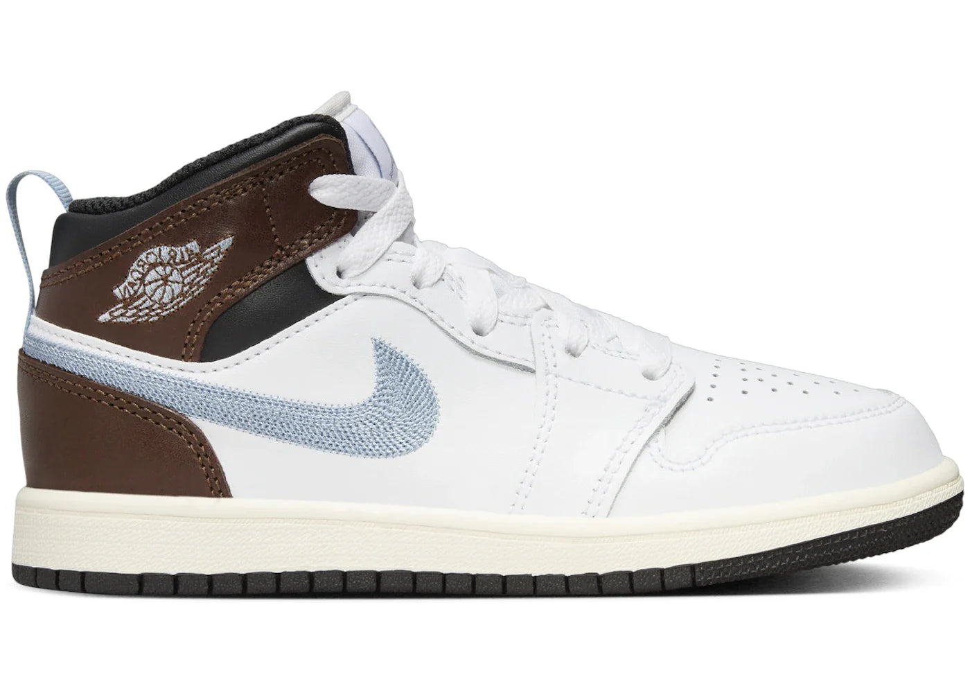 Jordan 1 Mid SE White Black Sail Blue Grey (PS)