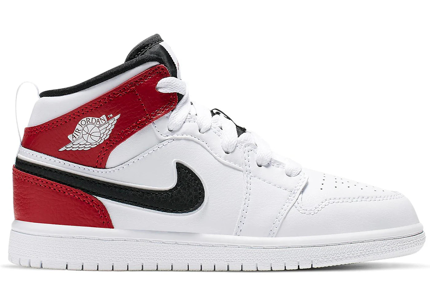 Jordan 1 Mid White Black Gym Red (PS)