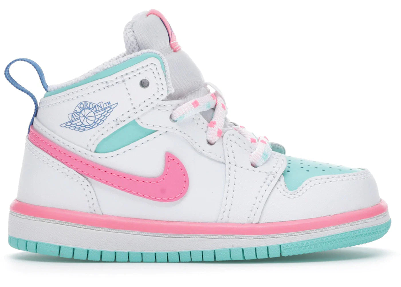 Jordan 1 Mid White Pink Green Soar (TD)