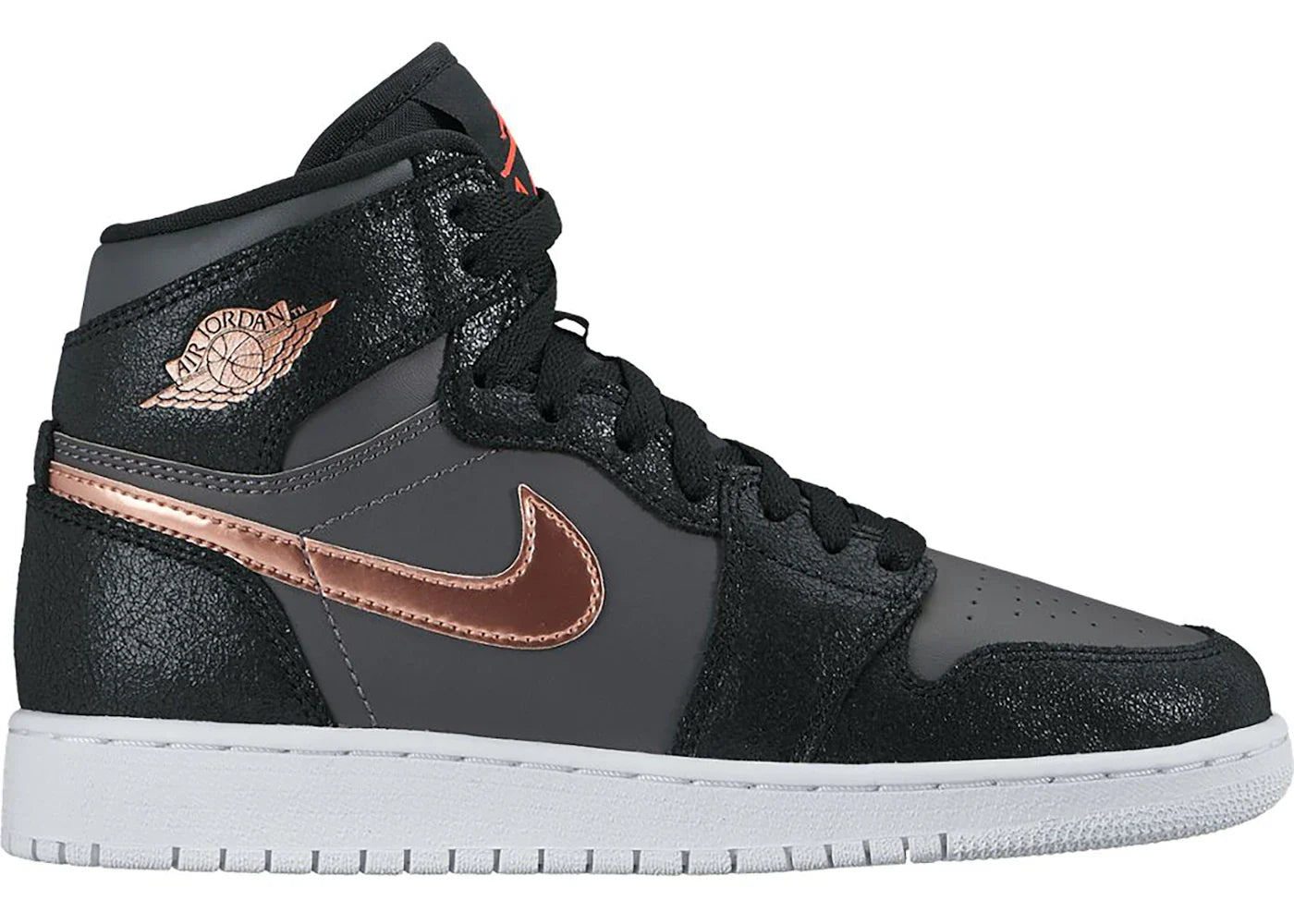 Jordan 1 Retro High Black Metallic Red Bronze Dark Grey (GS)