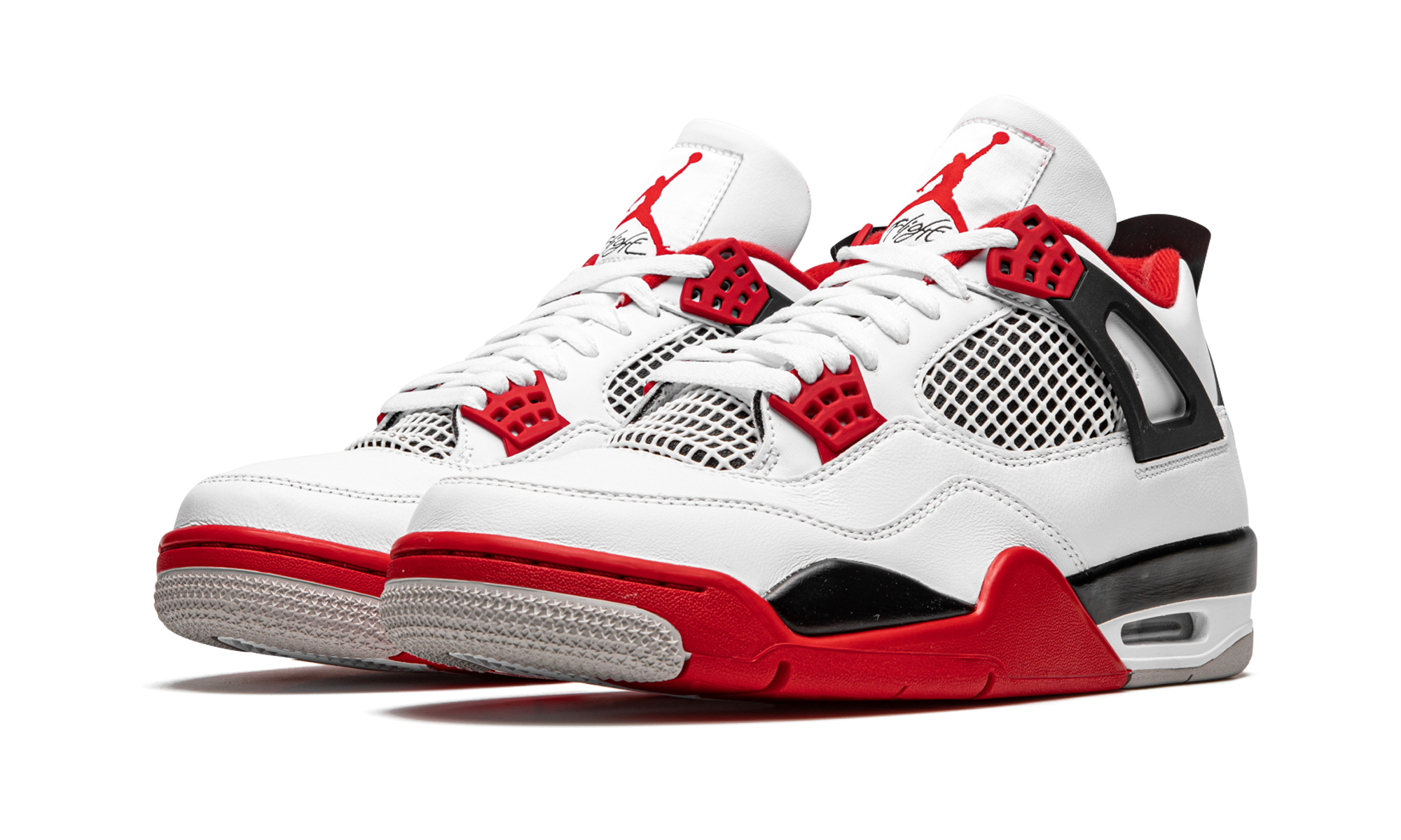jordan 4 retro fire red 2020+DC7770-160+diagnol left view