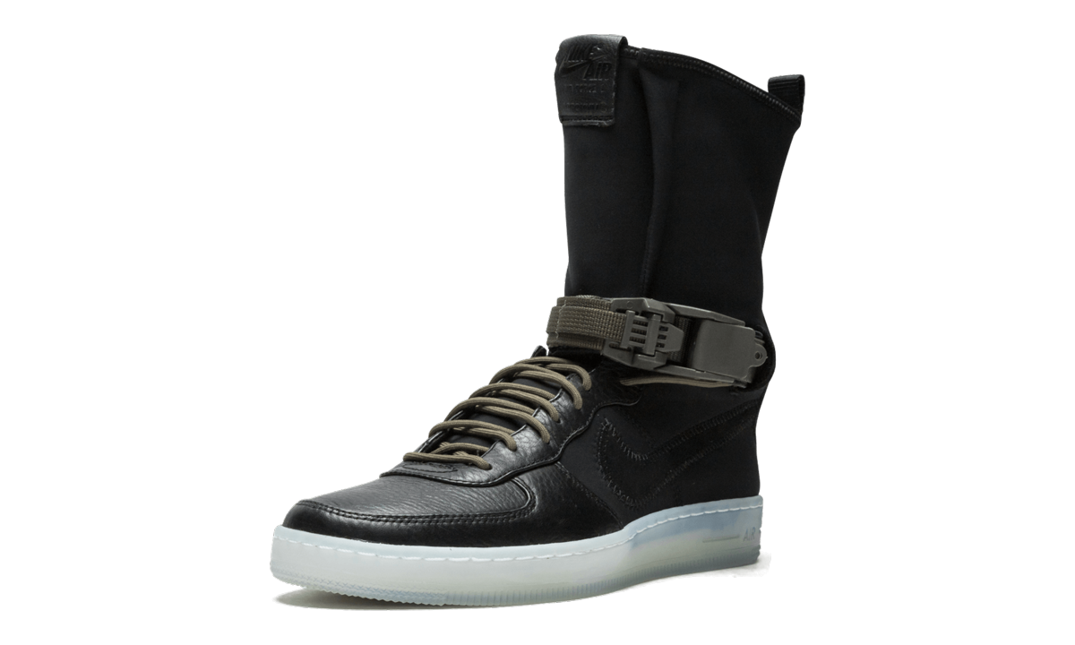 nike air force 1 downtown acronym black olive+649941-003+left diagnol single view