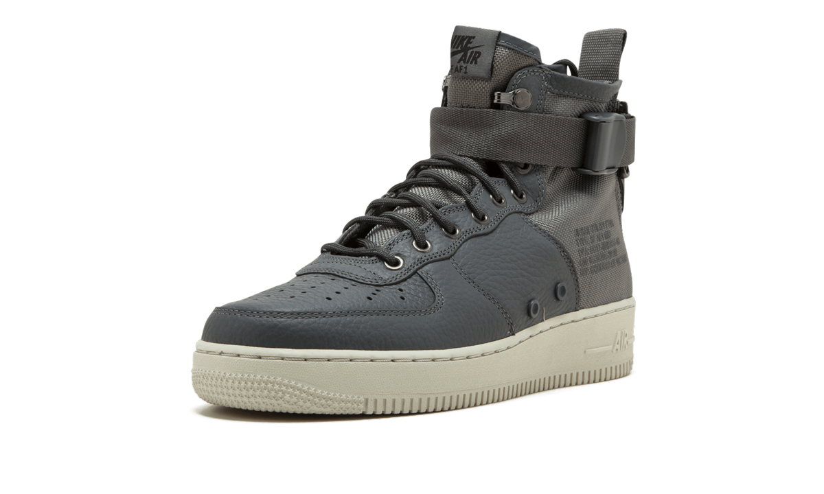 nike sf air force 1 mid dark grey+917753-004+left diagnol single view