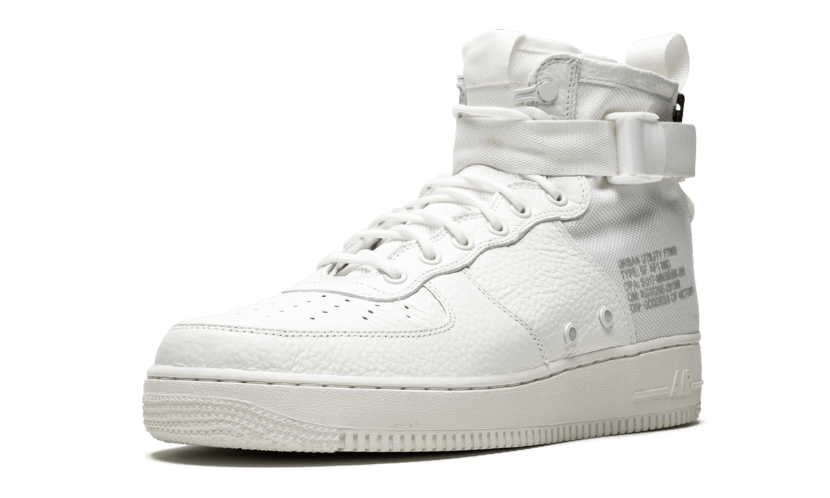 nike sf air force 1 mid triple ivory+AA6655-100+left diagnol single view