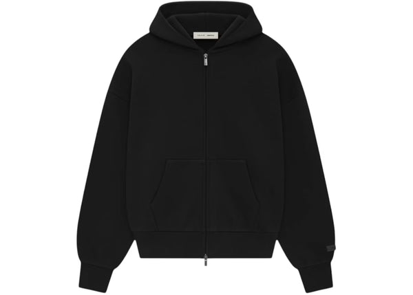Fear of God Essentials Zip-Up Hoodie Jet Black (SS25)