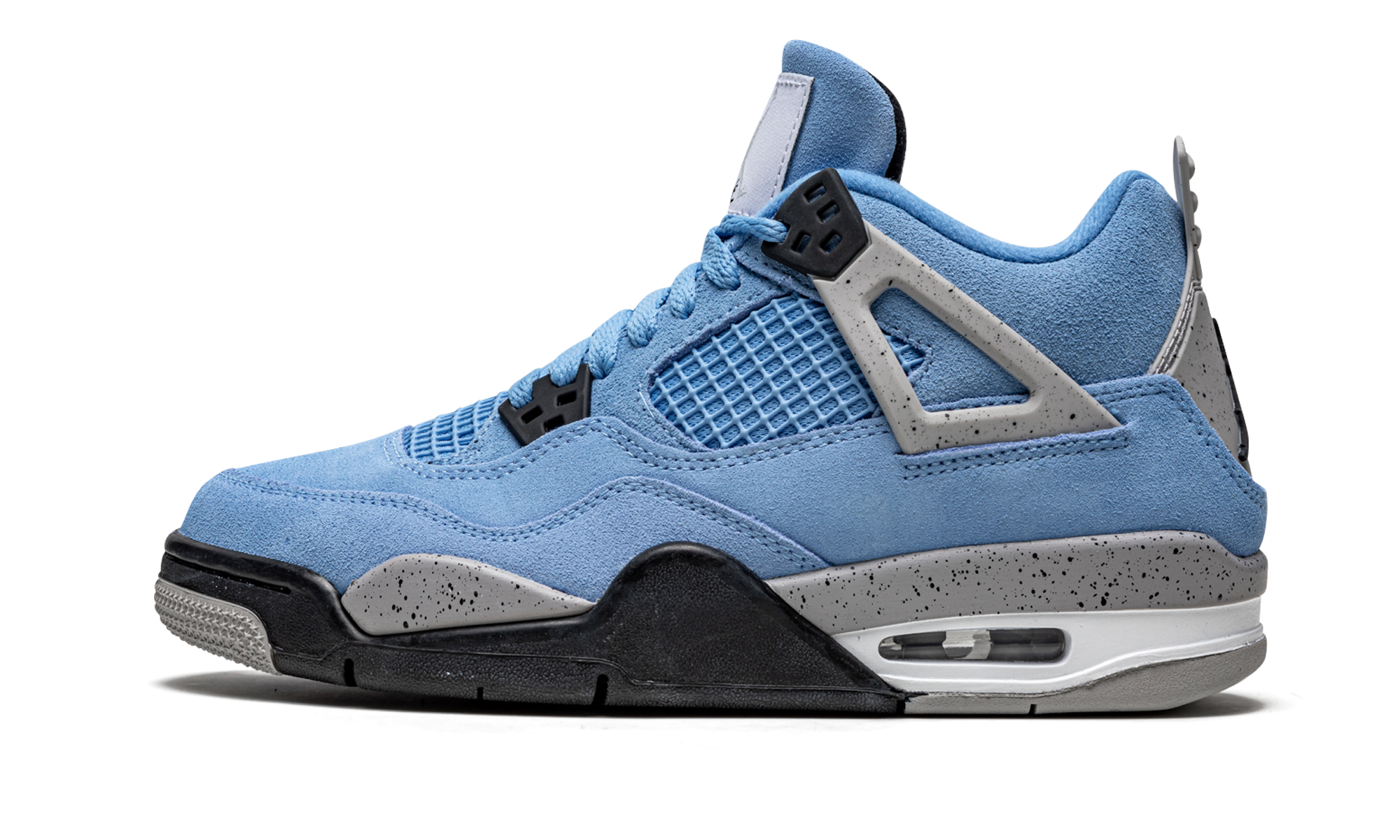 jordan 4 retro university blue gs+408452-400+diagnol right view 1