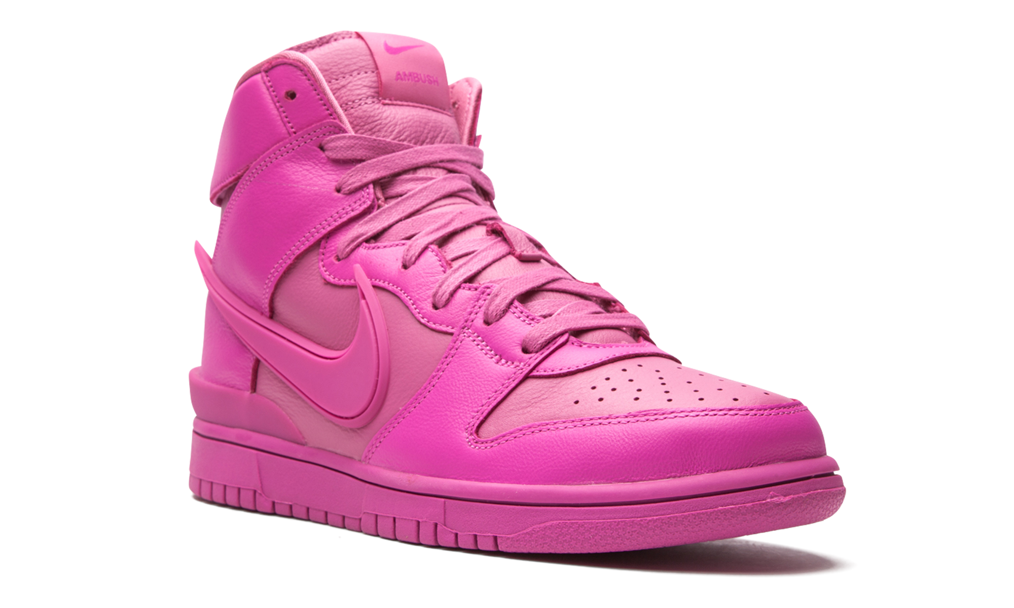 nike dunk high ambush active fuchsia+CU7544-600+diagnol right view