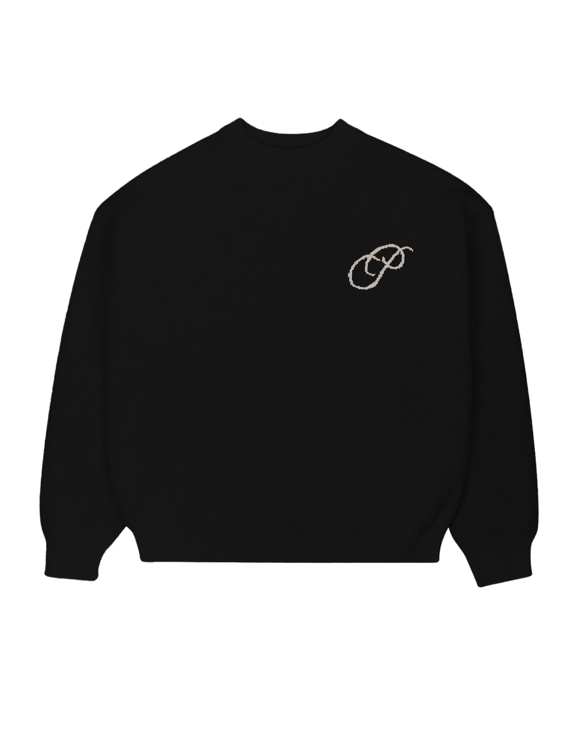 Prohibited Initial Knit Sweater Black – voorkant productfoto