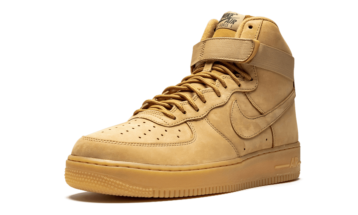 nike air force 1 high flax 2017+882096-200+left diagnol single view