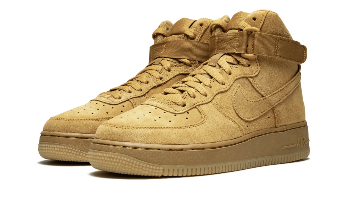 nike air force 1 high lv8 wheat 2018 gs+807617-701+diagnol left view
