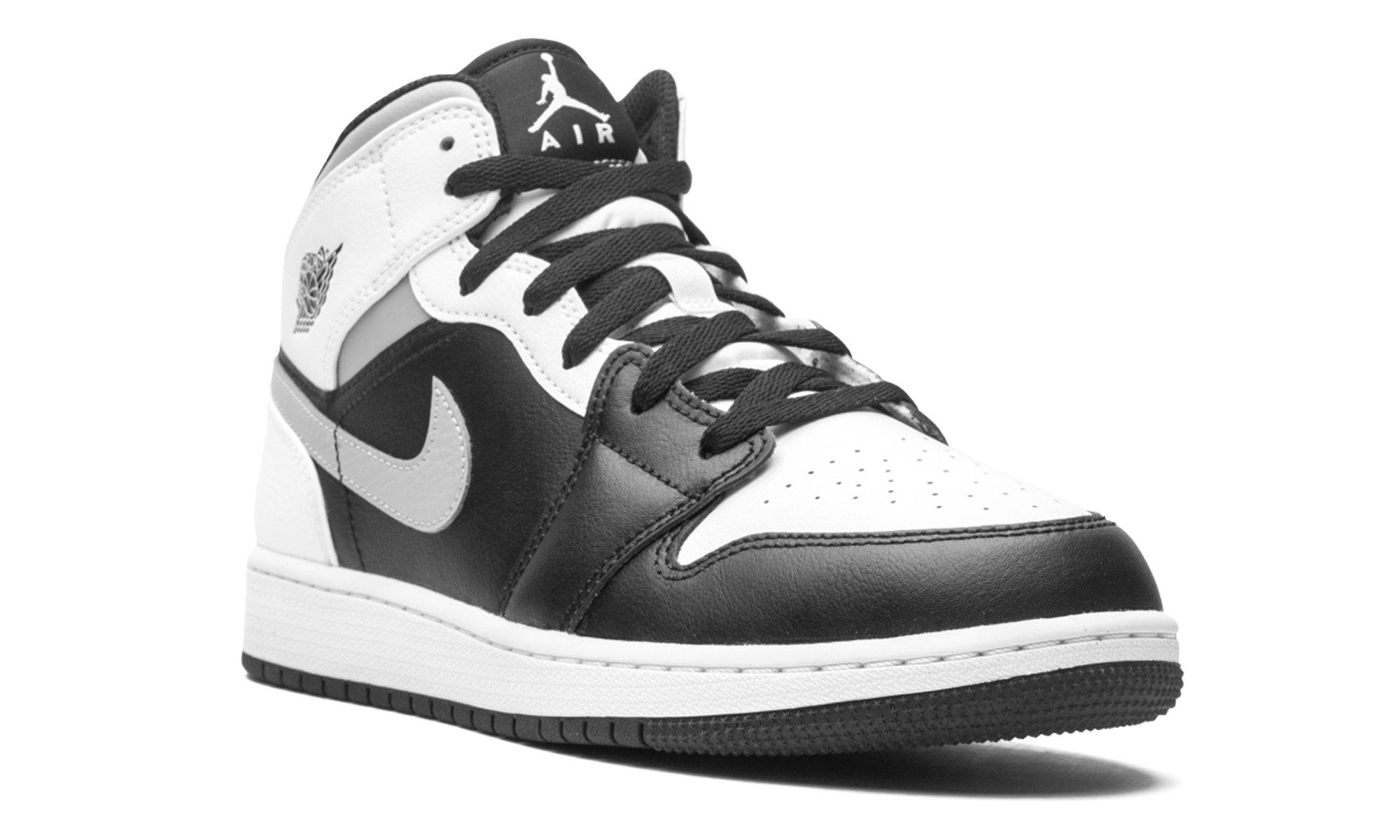 jordan 1 mid white shadow gs+554725-073+diagnol right view