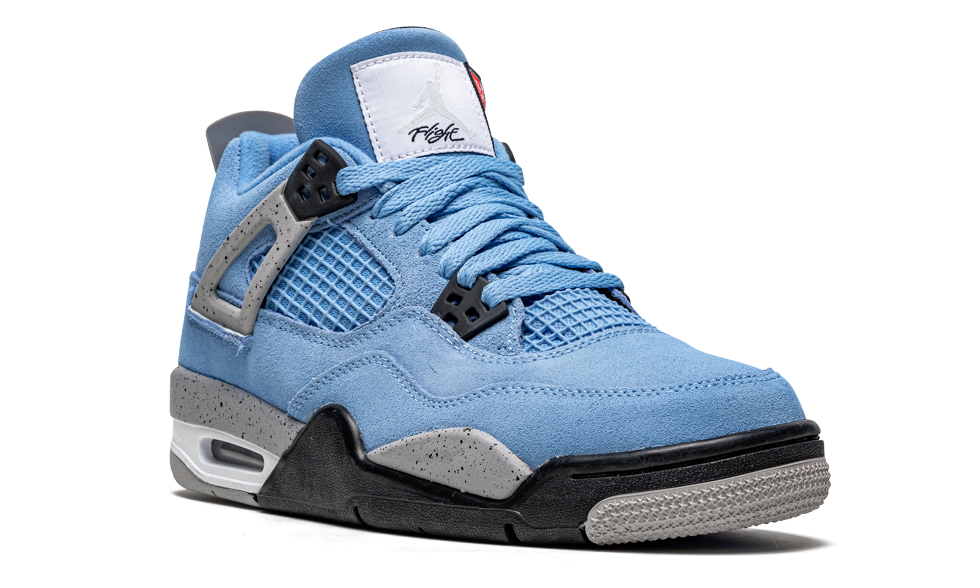 jordan 4 retro university blue gs+408452-400+diagnol right view