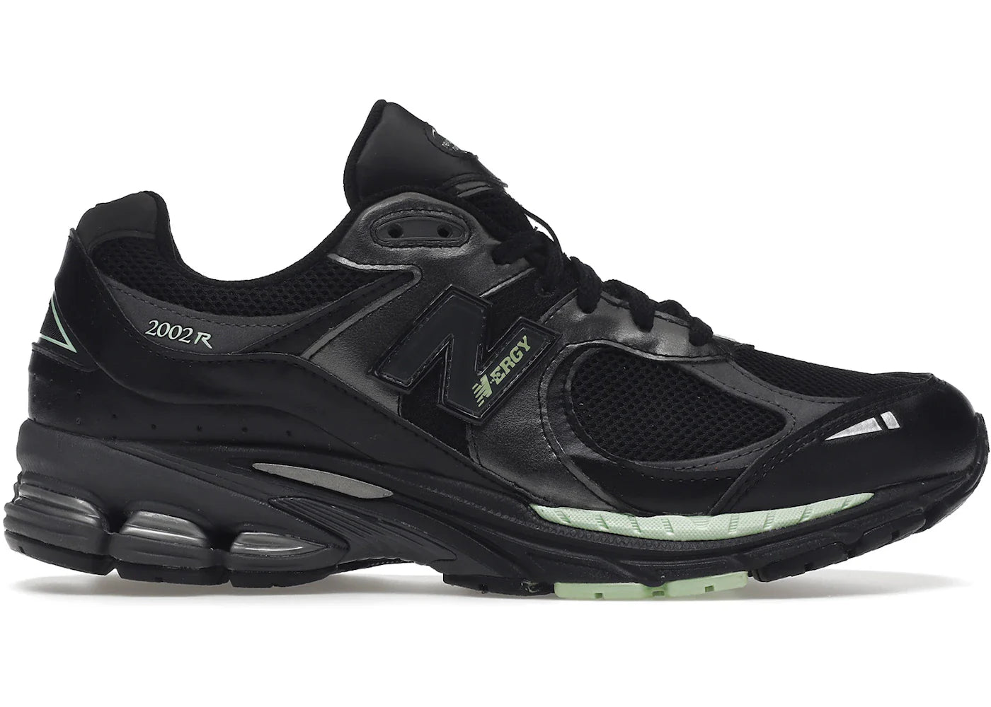 New Balance 2002R Black Silver Green