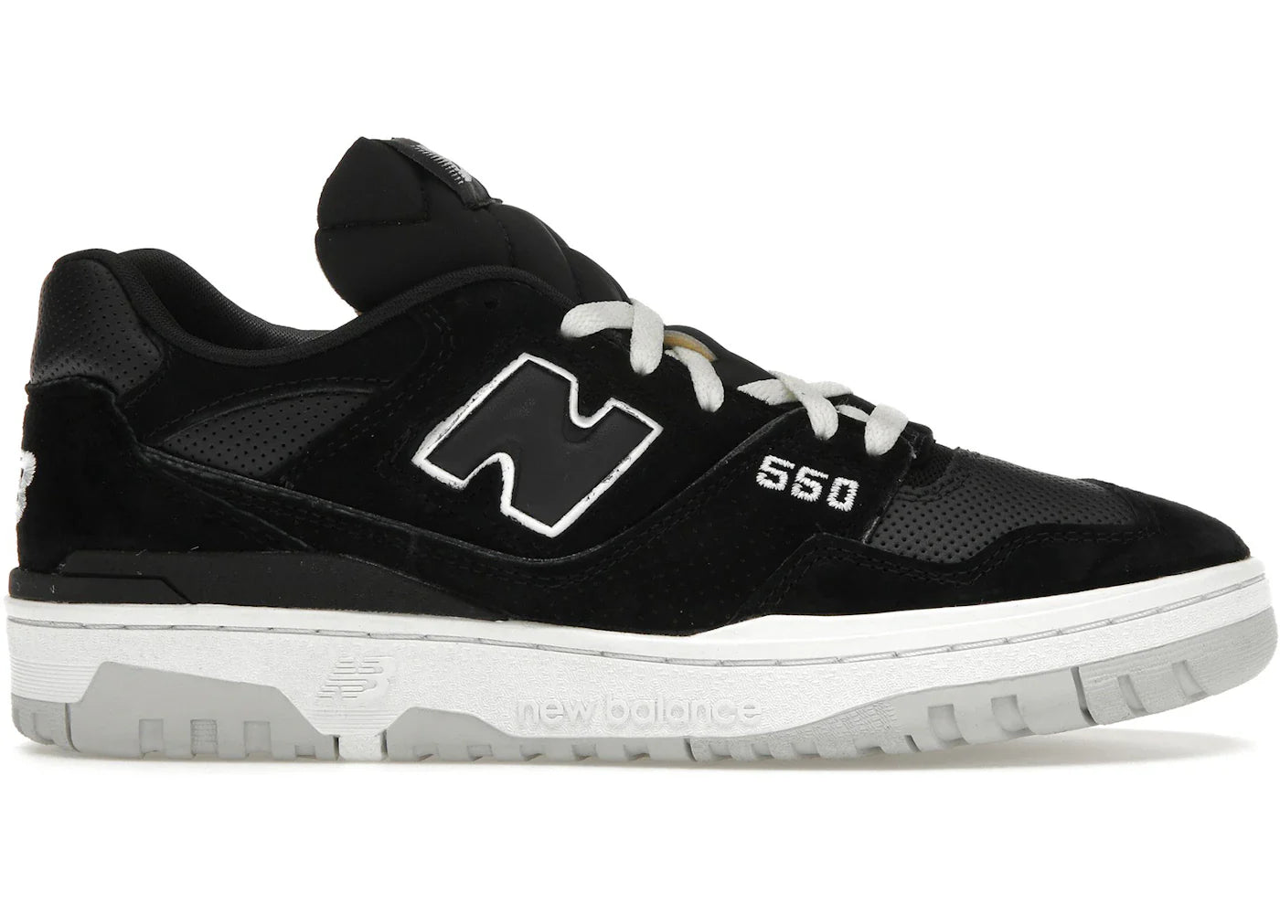 New Balance 550 Suede Perforated Leather Black White