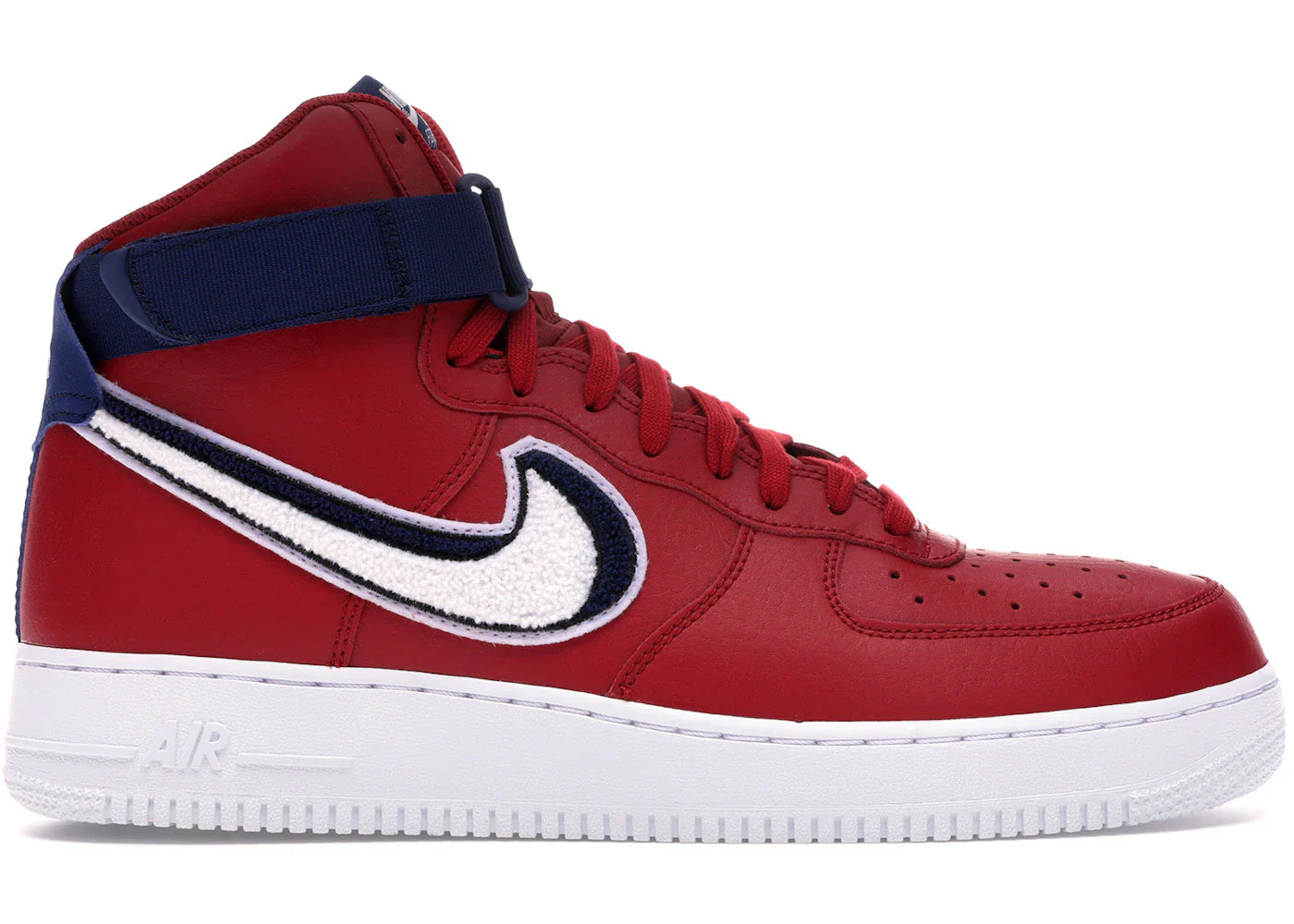 Nike Air Force 1 High 3D Chenille Swoosh Red White Blue