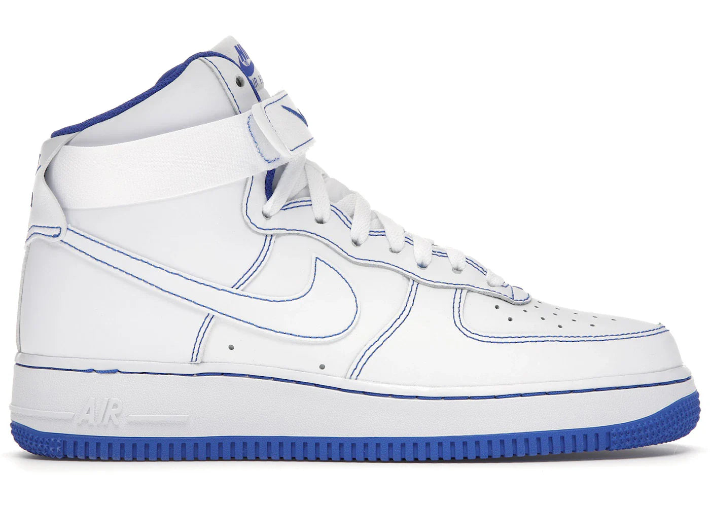 Nike Air Force 1 High White Royal Blue Contrast Stitch
