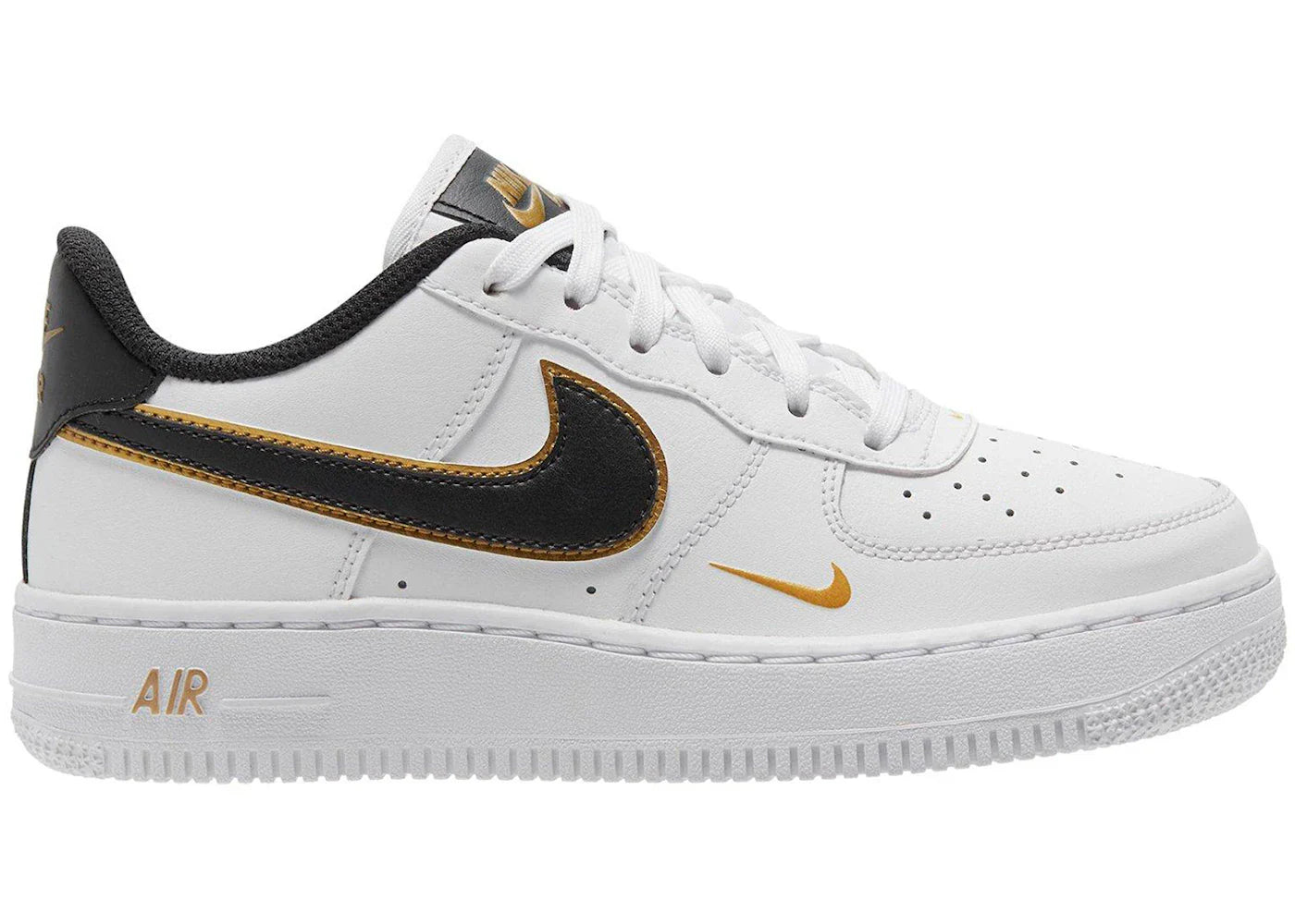 Nike Air Force 1 Low '07 LV8 Double Swoosh White Metallic Gold (GS)