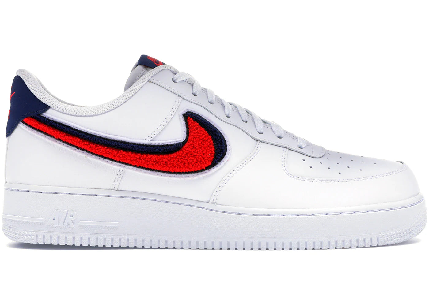 Nike Air Force 1 Low 3D Chenille Swoosh White Red Blue