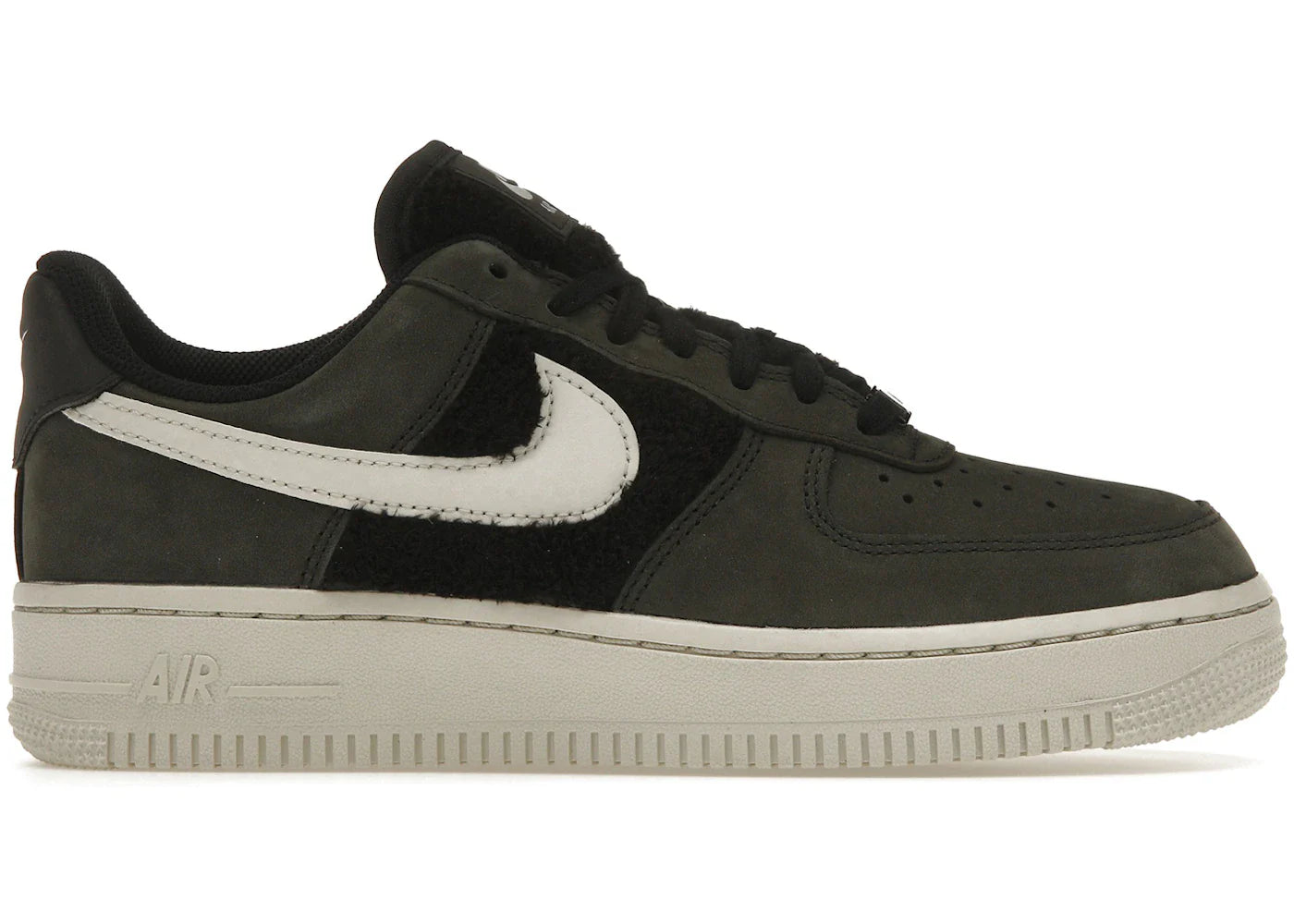 Nike Air Force 1 Low Black Light Bone Faux Fur (Women's)