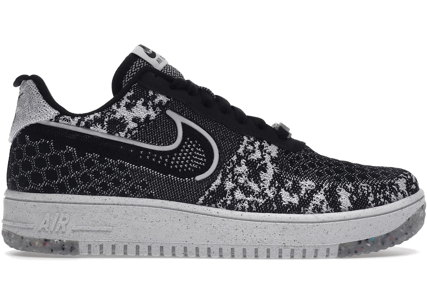 Nike Air Force 1 Low Crater Flyknit Black White Melange