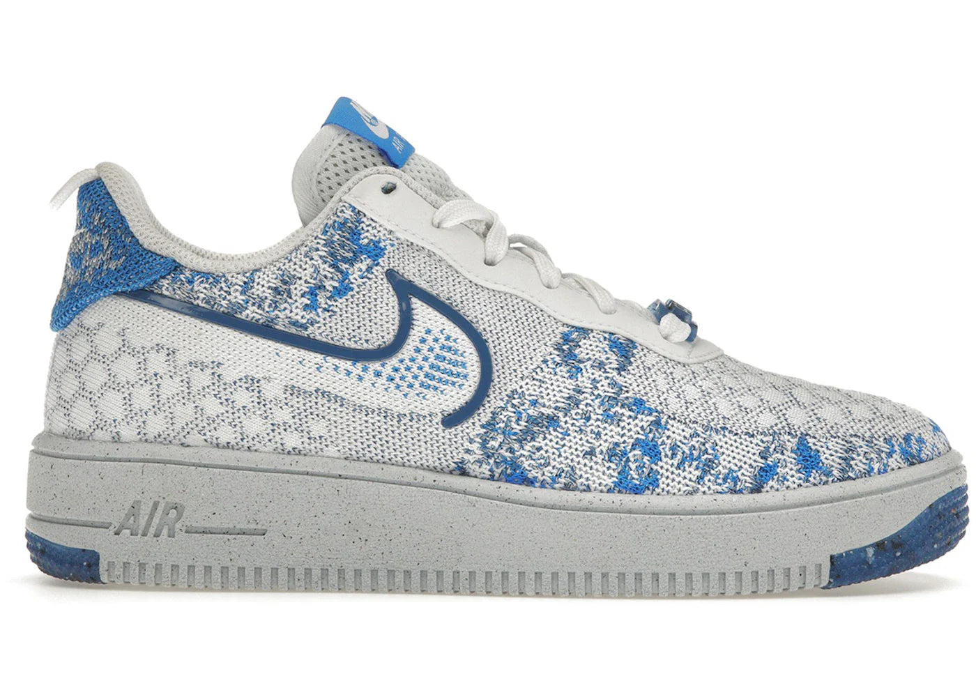 Nike Air Force 1 Low Crater Flyknit White Dark Marina Blue (GS)
