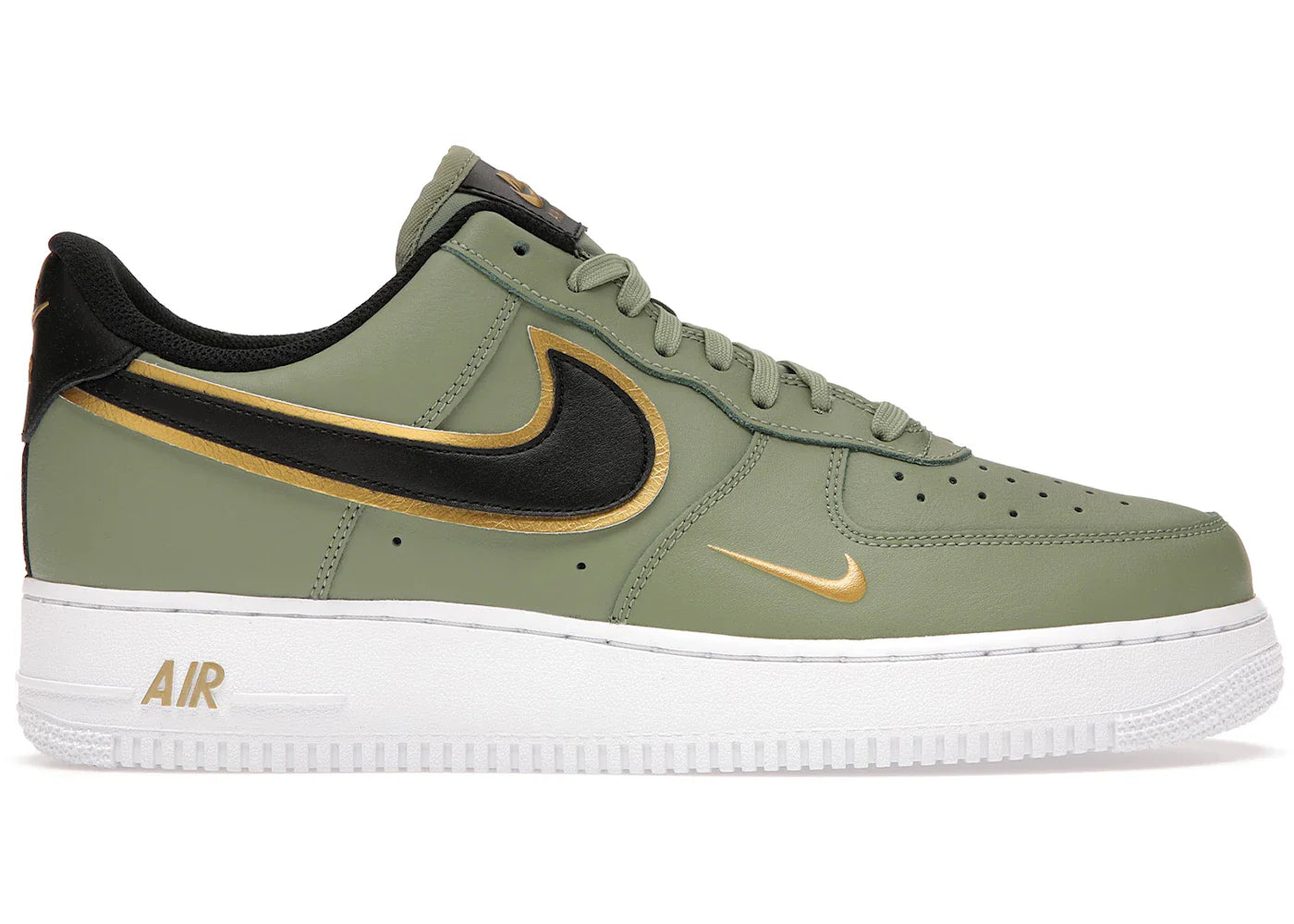 Nike Air Force 1 Low '07 LV8 Double Swoosh Olive Gold Black