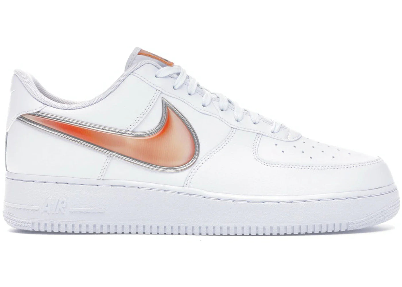 Nike Air Force 1 Low Oversized Swoosh White Orange Peel
