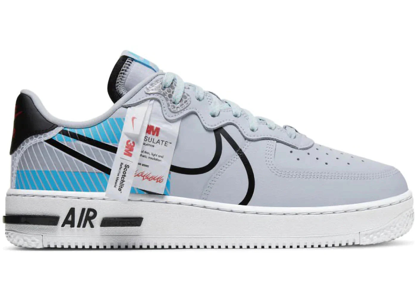 Nike Air Force 1 Low React 3M Pack Pure Platinum Baltic Blue