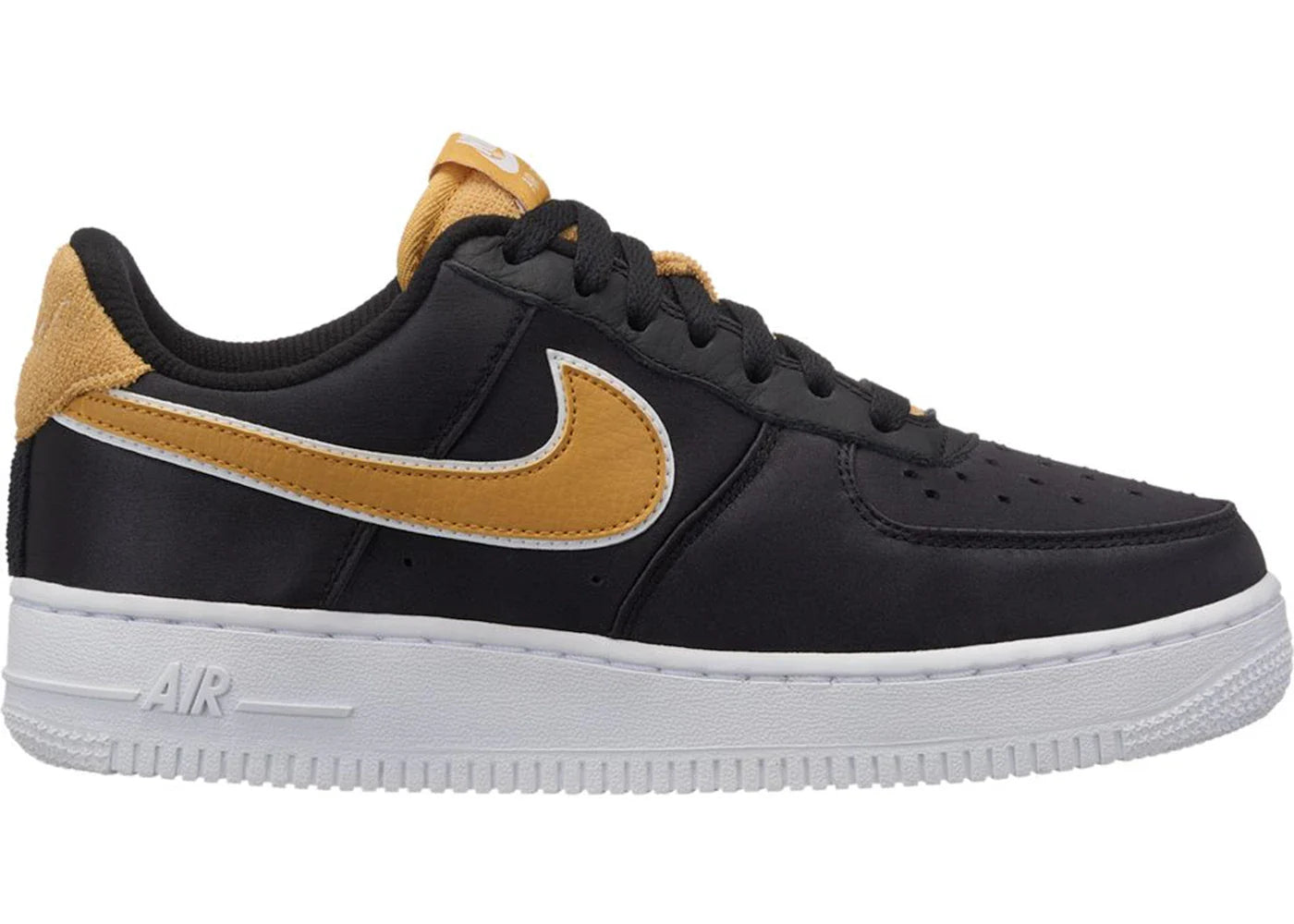 Nike Air Force 1 Low Satin Black Wheat Gold (Women's)