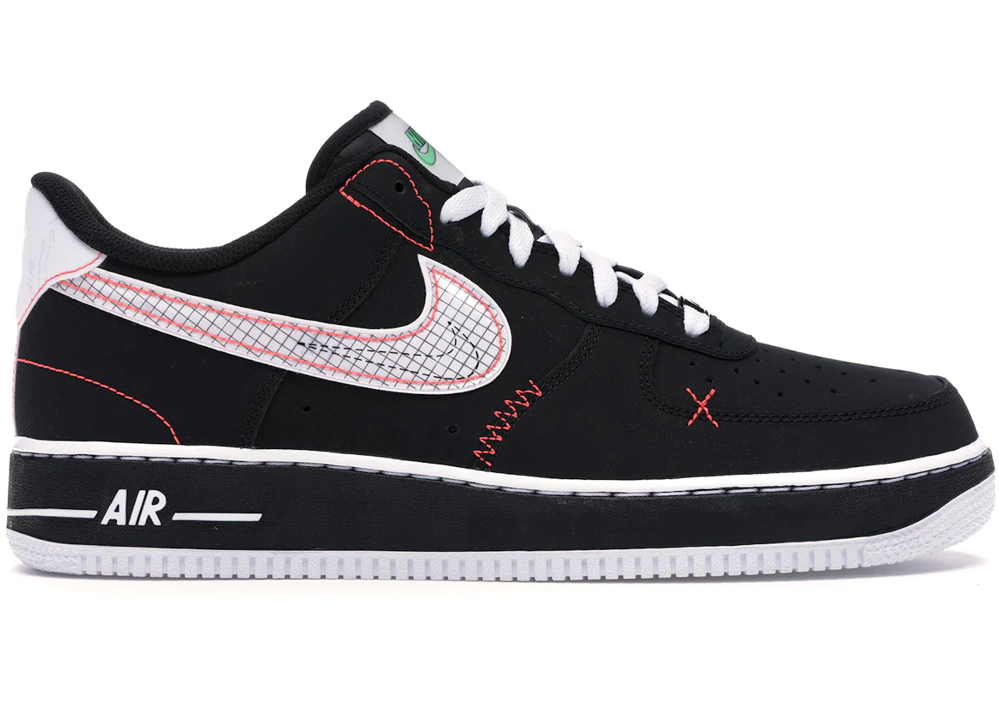 Nike Air Force 1 Low Schematic Black White Bright Crimson