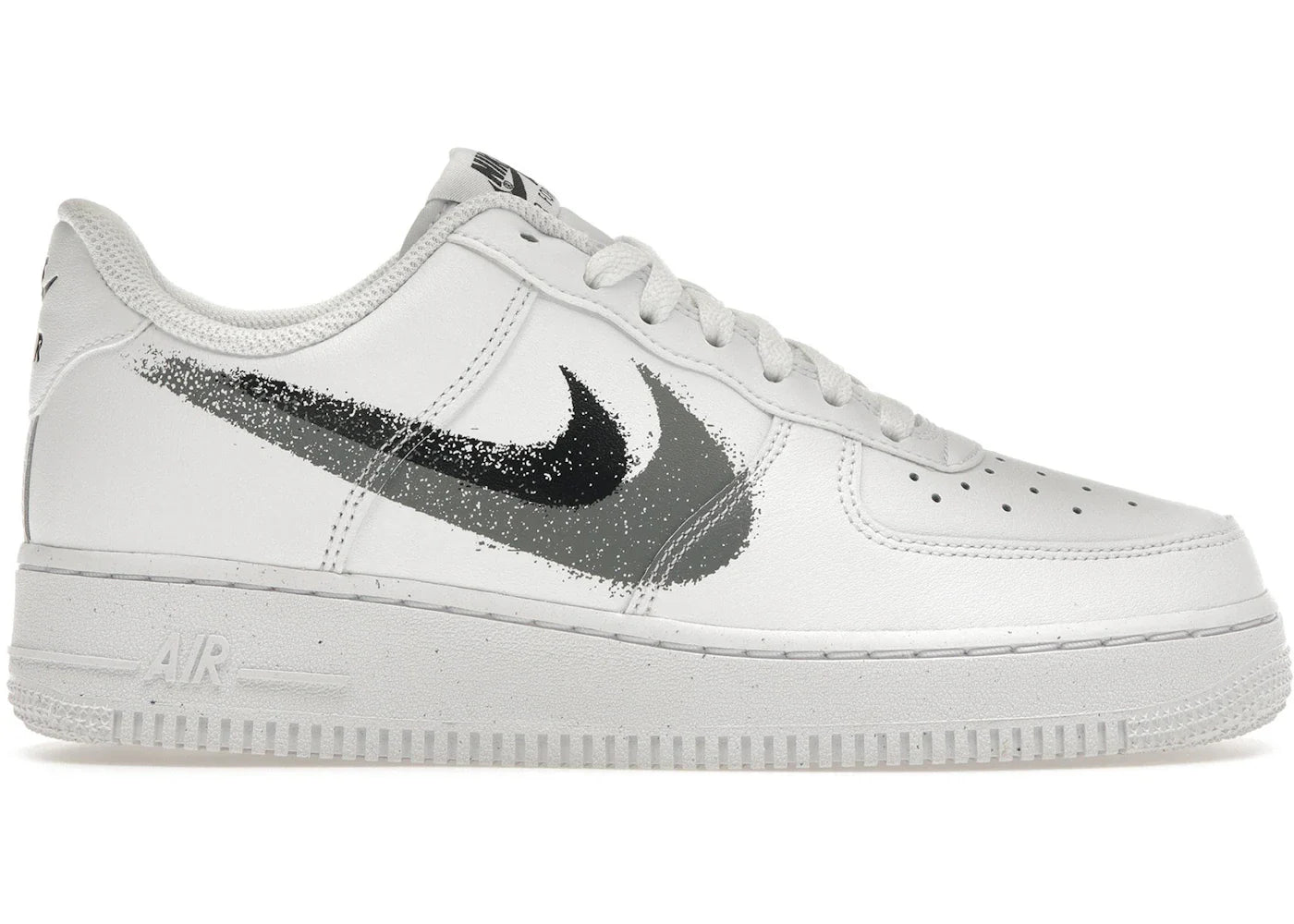 Nike Air Force 1 Low '07 Spray Paint Swoosh White Black Grey