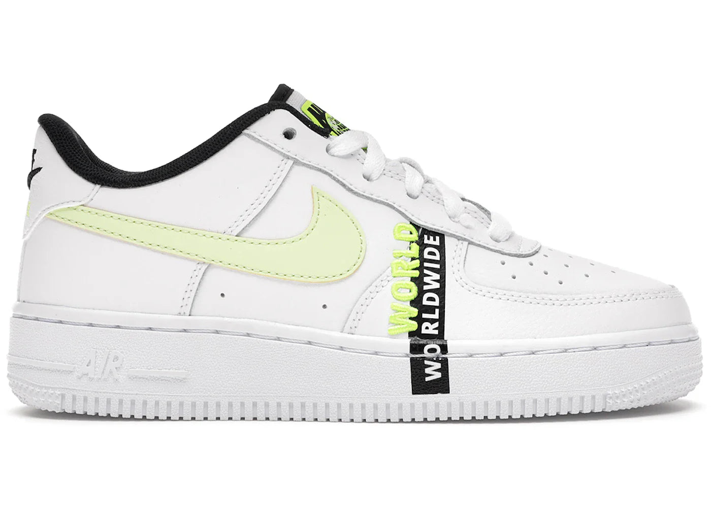 Nike Air Force 1 Low Worldwide White Barely Volt (GS)