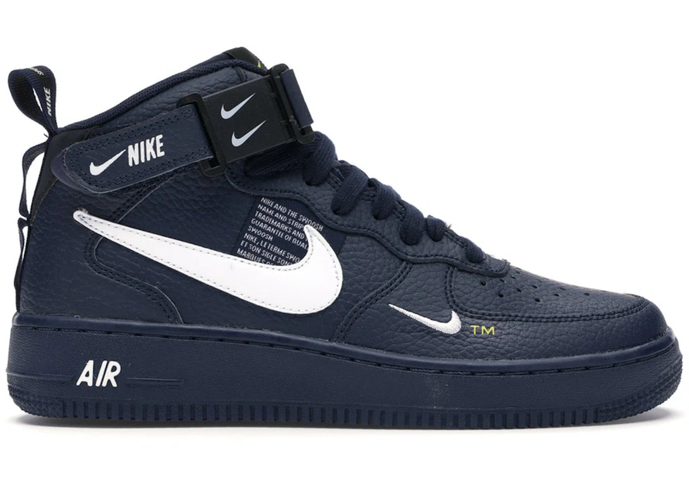 Nike Air Force 1 Mid Obsidian Tour Yellow White (GS)