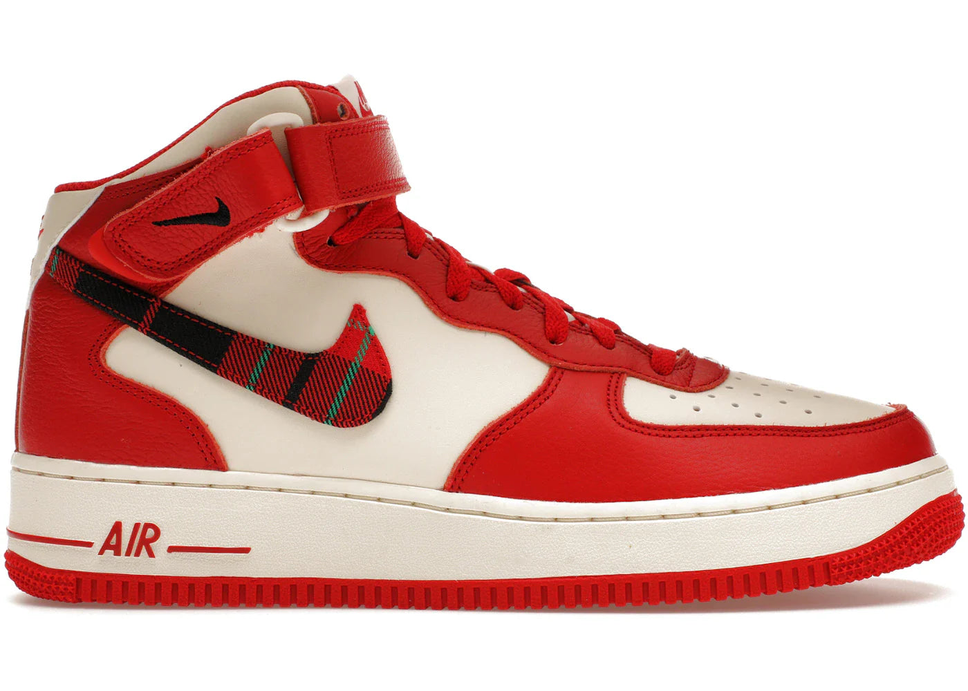 Nike Air Force 1 Mid '07 LX Plaid Cream Red
