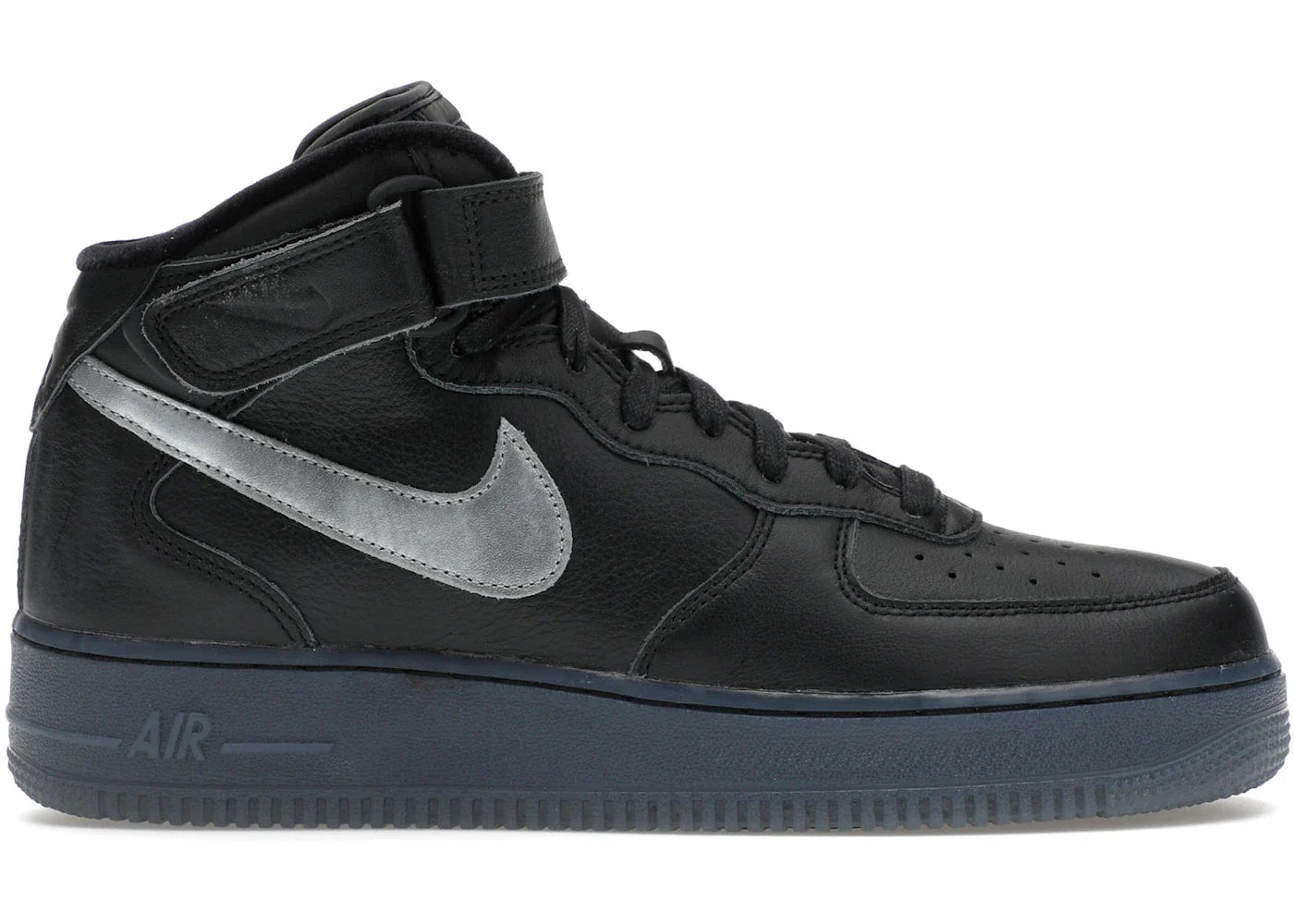 Nike Air Force 1 Mid PRM Black Metallic Silver