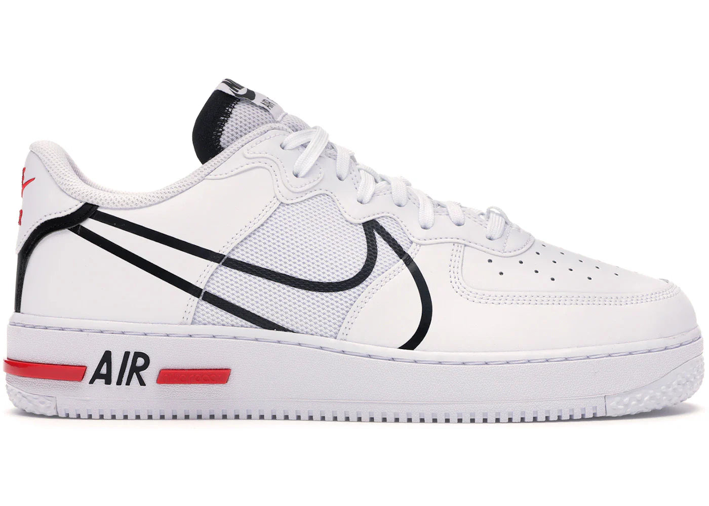 Nike Air Force 1 React White Black Red