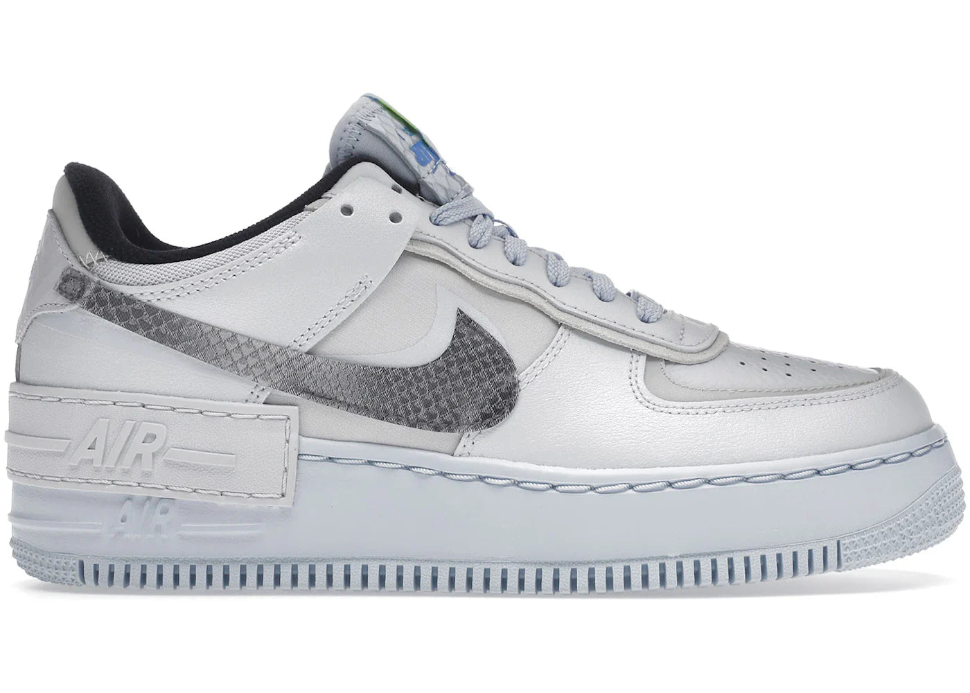 Nike Air Force 1 Low Shadow Pure Platinum Snakeskin Blue (Women's)