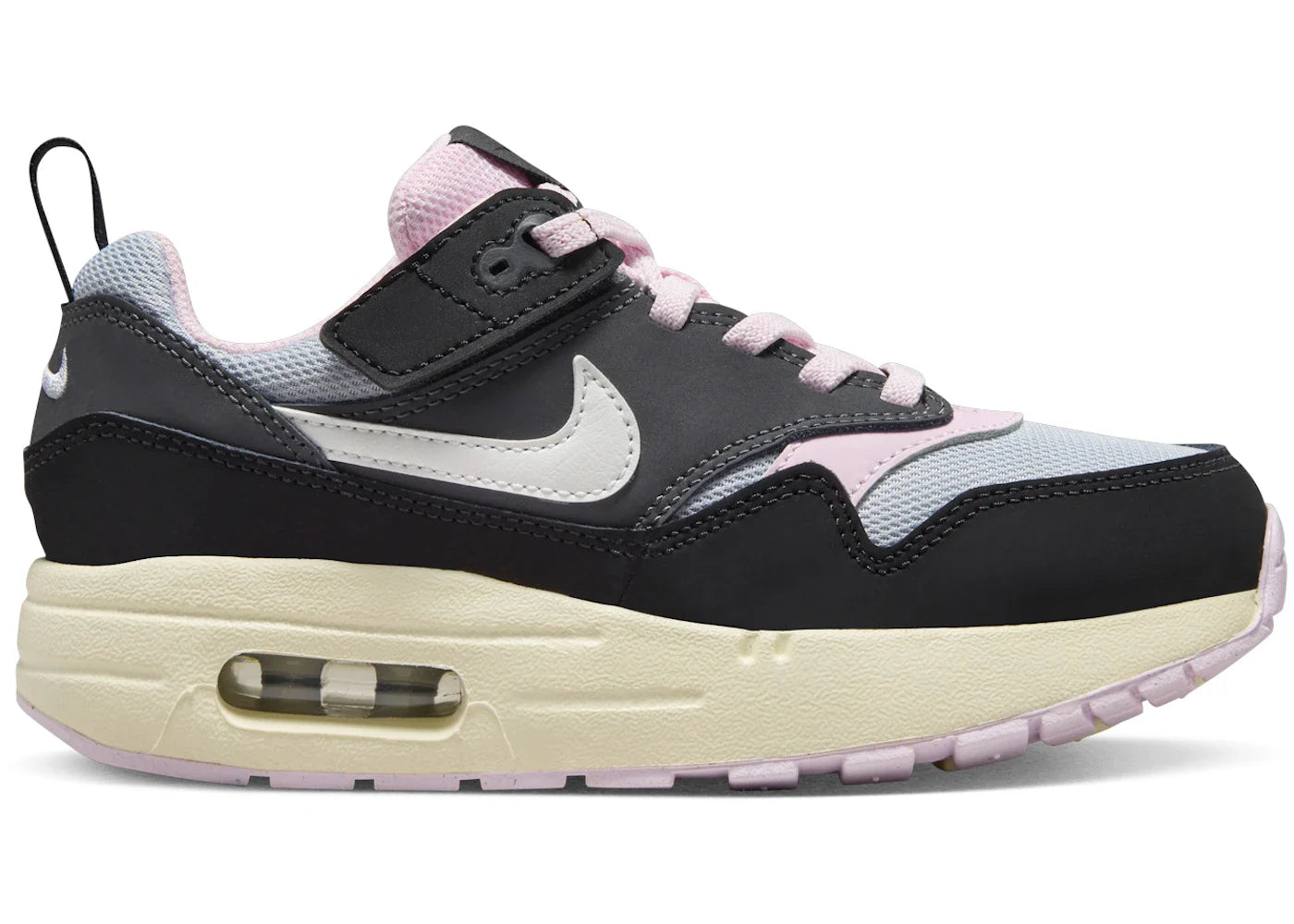 Nike Air Max 1 EasyOn Black Anthracite Pink Foam Summit White (PS)